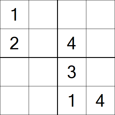 Sudoku 4x4 - Easy