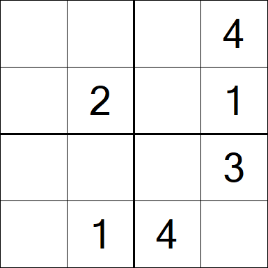 Sudoku 4x4 - Easy
