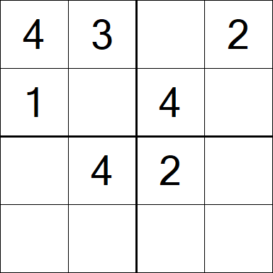 Sudoku 4x4 - Easy