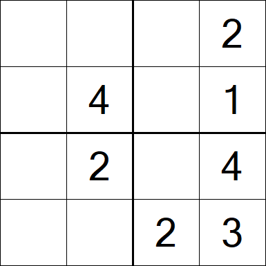 Sudoku 4x4 - Einfach