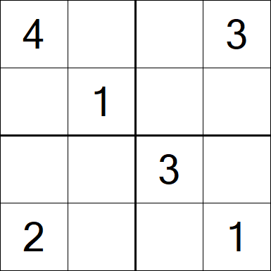 Sudoku 4x4 - Einfach