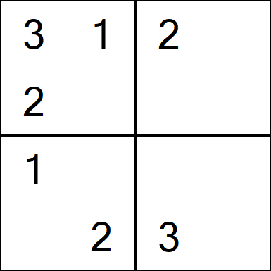 Sudoku 4x4 - Einfach