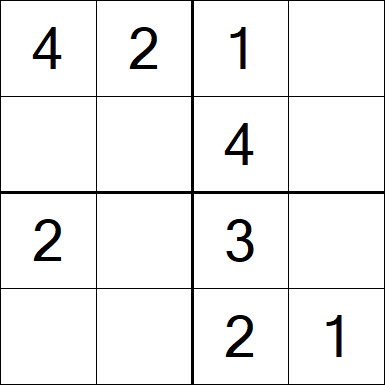 Sudoku 4x4 - Fácil