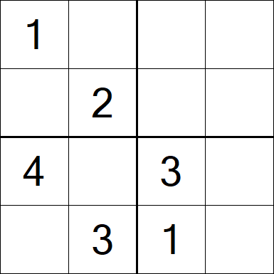 Sudoku 4x4 - Fácil