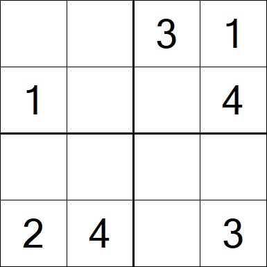Sudoku 4x4 - Fácil