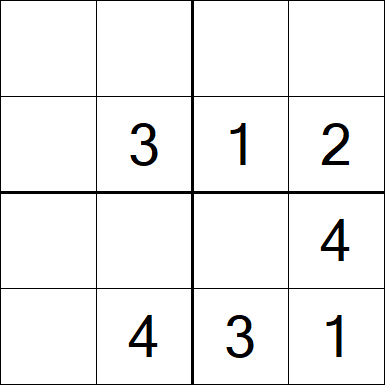 Sudoku 4x4 - Easy