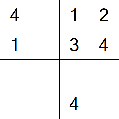 Sudoku 4x4 - Easy