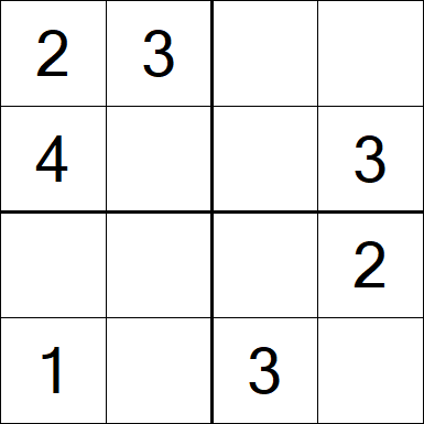 Sudoku 4x4 - Easy