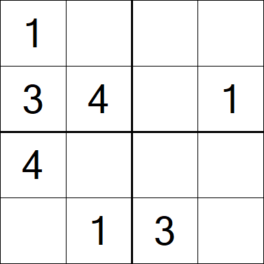 Sudoku 4x4 - Einfach