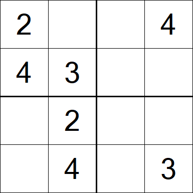Sudoku 4x4 - Einfach
