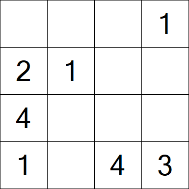 Sudoku 4x4 - Einfach