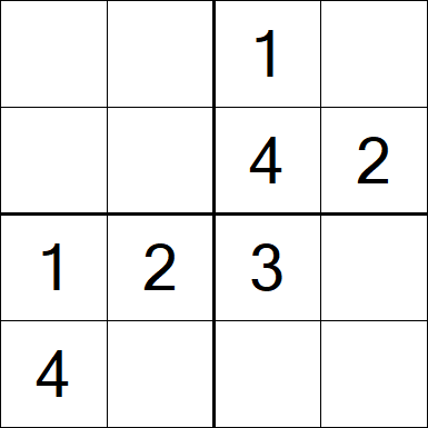 Sudoku 4x4 - Einfach