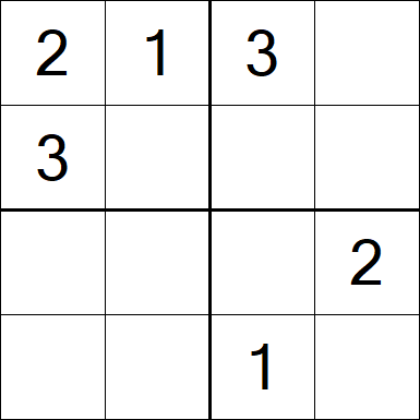 Sudoku 4x4 - Einfach