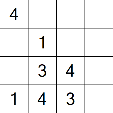 Sudoku 4x4 - Einfach