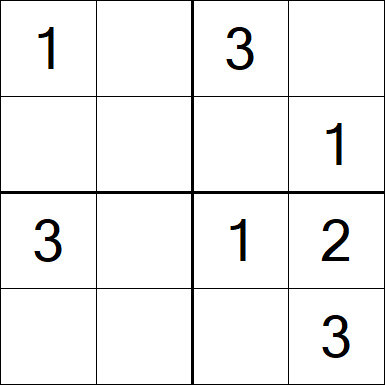 Sudoku 4x4 - Einfach
