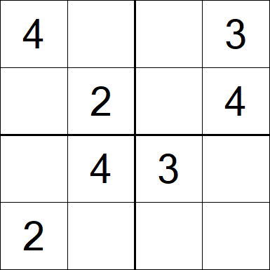 Sudoku 4x4 - Einfach