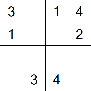Sudoku 4x4 - Einfach