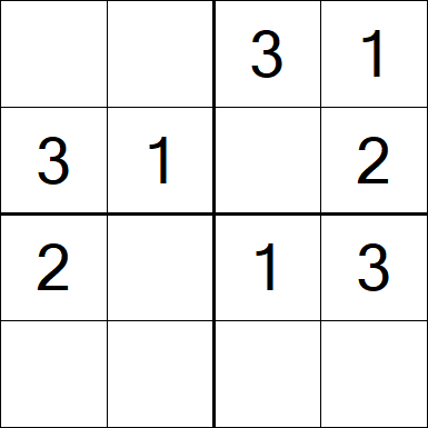 Sudoku 4x4 - Einfach