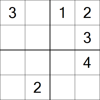 Sudoku 4x4 - Einfach