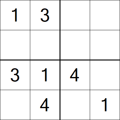 Sudoku 4x4 - Fácil