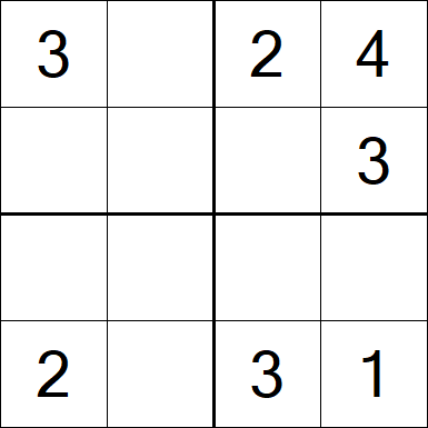 Sudoku 4x4 - Einfach
