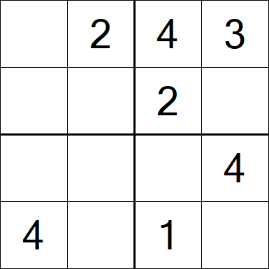 Sudoku 4x4 - Einfach