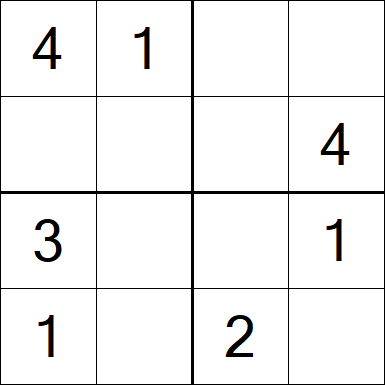 Sudoku 4x4 - Easy