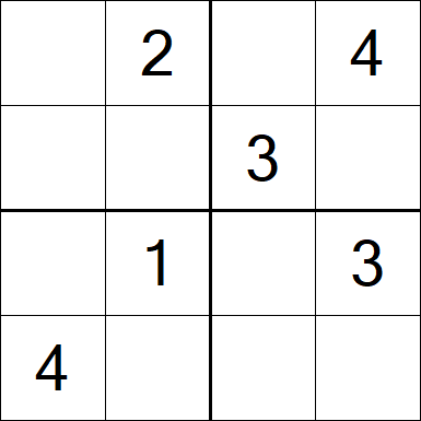 Sudoku 4x4 - Easy