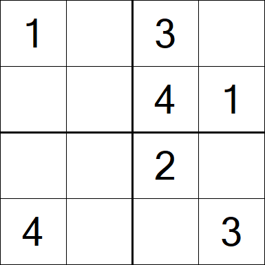 Sudoku 4x4 - Easy
