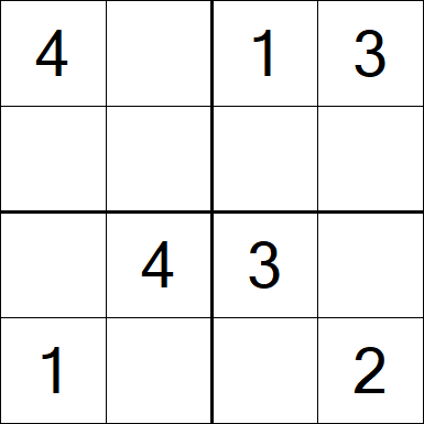 Sudoku 4x4 - Einfach