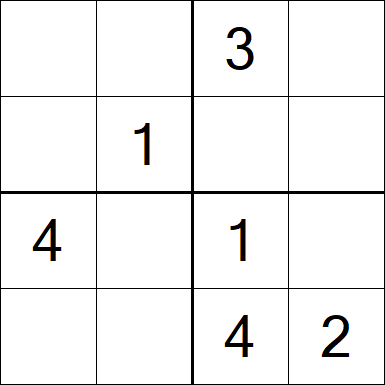 Sudoku 4x4 - Easy