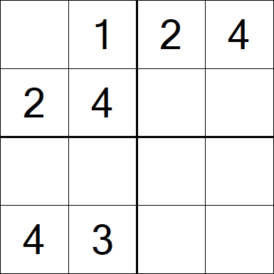 Sudoku 4x4 - Easy