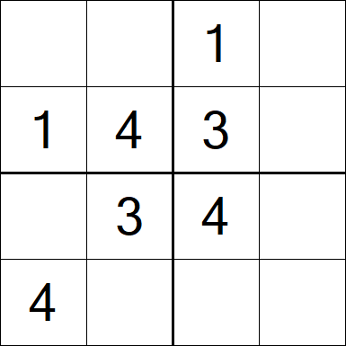 Sudoku 4x4 - Easy
