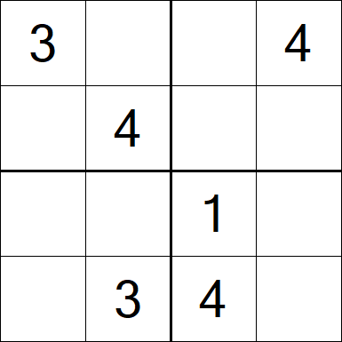 Sudoku 4x4 - Easy