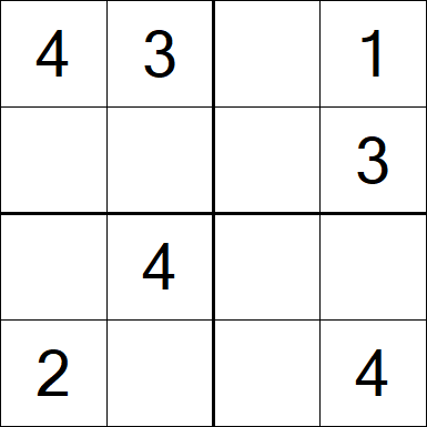 Sudoku 4x4 - Easy
