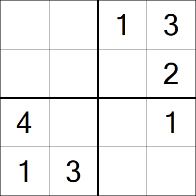 Sudoku 4x4 - Easy