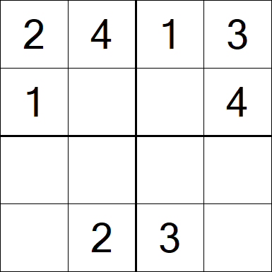 Sudoku 4x4 - Easy