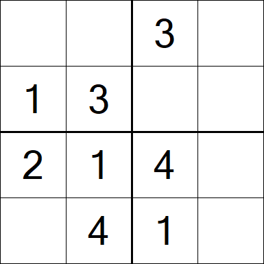 Sudoku 4x4 - Fácil