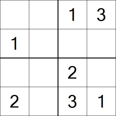 Sudoku 4x4 - Fácil