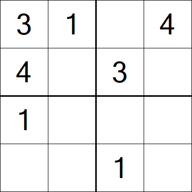 Sudoku 4x4 - Fácil