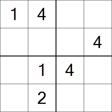 Sudoku 4x4 - Easy