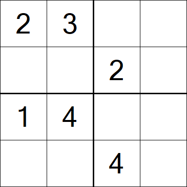 Sudoku 4x4 - Fácil