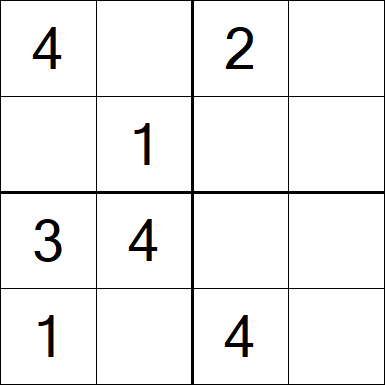 Sudoku 4x4 - Fácil
