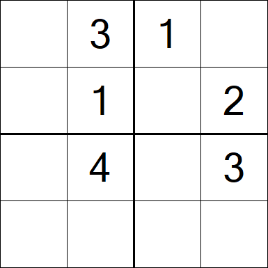 Sudoku 4x4 - Fácil
