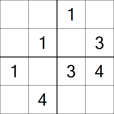 Sudoku 4x4 - Fácil