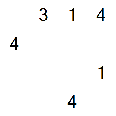 Sudoku 4x4 - Fácil