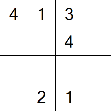 Sudoku 4x4 - Fácil