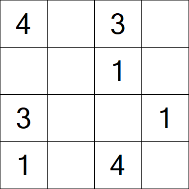 Sudoku 4x4 - Fácil