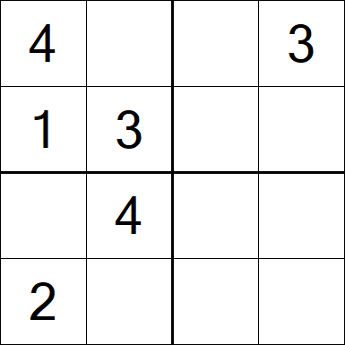 Sudoku 4x4 - Fácil