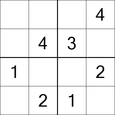 Sudoku 4x4 - Fácil